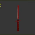 Sharp Single Edged Metal Blade Knife With Red Wooden Handle And Classic Design
