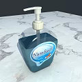 Elegant Bathroom Hand Soap Dispenser NutriBasil Placed On Marble Countertop