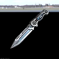 Detailed Futuristic Mechanical Knife With Sharp Blade And Blue Glowing Accents