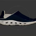 Navy Blue Leather Upper Casual Shoes With White Perforated Sole Design