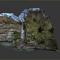 Natural Garden Landscape With Waterfall Layered Rock Formations Lush Green Vegetation And Clear Water Pool