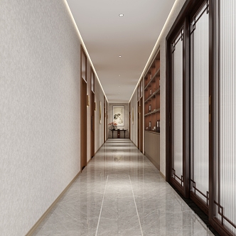 Simple corridor aisle 3d model