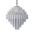 Elegant Decorative Crystal Chandelier With Multi Tiered Structure And Hanging Tassels