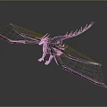 Gray Mythical Dragon With Large Textured Wings Scaled Body And Spiked Tail In Hovering Pose