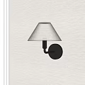 Modern Wall Light With Fabric Shade Metal Body And Round Base On Neutral Wall
