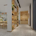 Modern Clothing Store Interior With Clothes on Racks Mannequin in Dress Plants and Display Counter