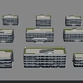 Modern Office Buildings Featuring Various Designs Green Roof Areas And Multi Storey Sleek Exterior