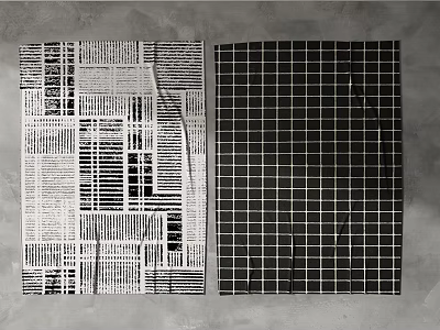 Artistic Square Rugs With Geometric Grid Patterns 3d model