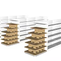 Retail Display Shelves With Multiple Tiers Wooden And White Design For Store