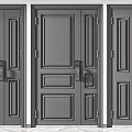 Dark Modern Parent Child Door with Panel Design for Home Interior Decor