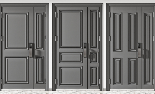 Modern child and mother door entrance door 3d model