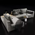 Modern corner sofa coffee table combination 3d model