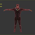Black Panther Character In Black Costume With Outstretched Arms And Detailed Design