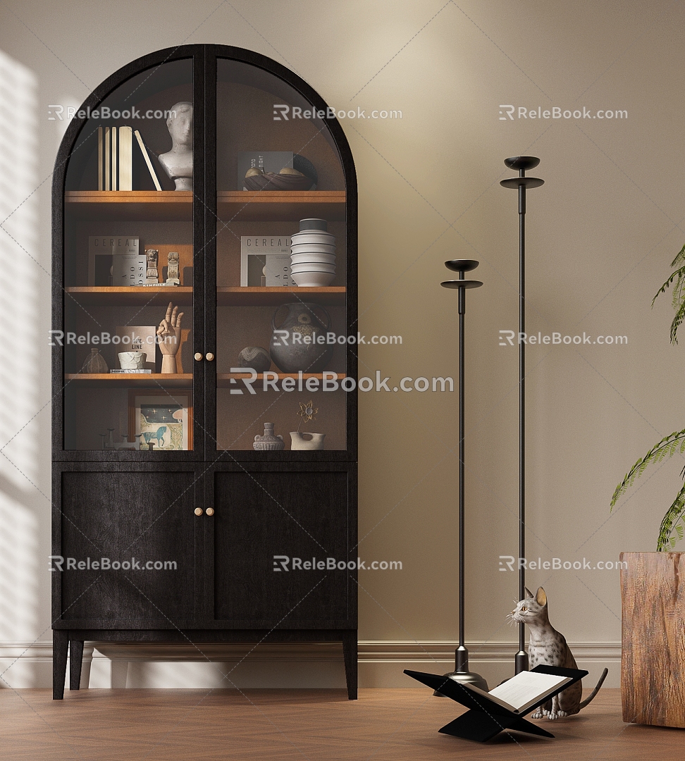 Antique Bookcase Bookcase Antique Wine Cabinet French Retro Bookcase Bookcase Decorative Cabinet 3d model