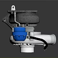 High Performance YOMEI Turbocharger Featuring Garrett Brand Blue Component And Aluminum Housing