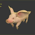 Shiny Pink Standing Piggy Bank With Decorative Design And Reflective Surface
