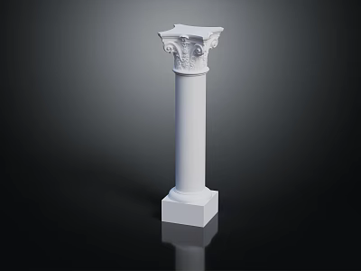 European Roman Column Stone Column Stone Column Old Stone Column 3d model