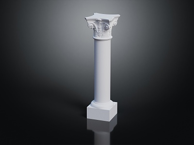 European Roman Column Stone Column Stone Column Old Stone Column 3d model