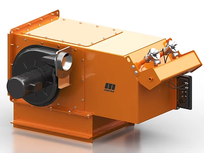 Orange Large Heavy Duty Industrial Equipment With Metal Housing And Motor Components 3d model