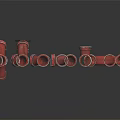 Red Plumbing Hardware Tools Including Pipe Fittings Connectors Elbows and Joints