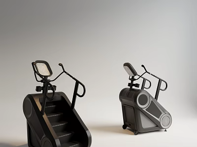 Modern Black Stair Climber And Elliptical Trainer Fitness Exercise Equipment For Home Gym Workout 3d model