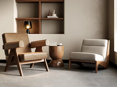 Light Luxury Leisure Sofa Set With Wooden Frame And Soft Fabric Seats For Living Room 3d model