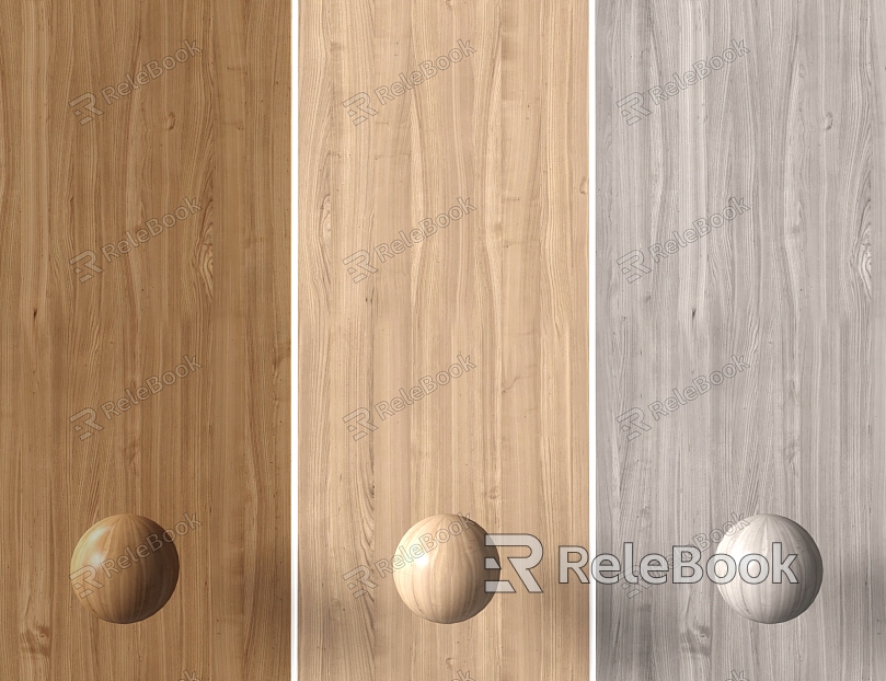 Wood grain wood veneer plank model