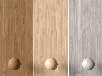 Natural Stone Wood Texture Decorative Panels With Three Color Tones And Spheres 3d model