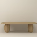 Minimalist Light Wood Coffee Table With Cylindrical Legs And Simple Design 3d model
