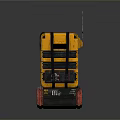 Yellow Heavy Duty Case With Black Straps Red Wheels And Antenna