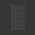 Industrial Metal Frame Mesh Rack With Horizontal Bars And Support Base