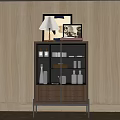 Decorative cabinet table lamp ornaments combination 3d model