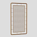 Modern Rectangular Room Divider With Golden Metal Frame And Woven Panel For Home Interior Decor 3d model