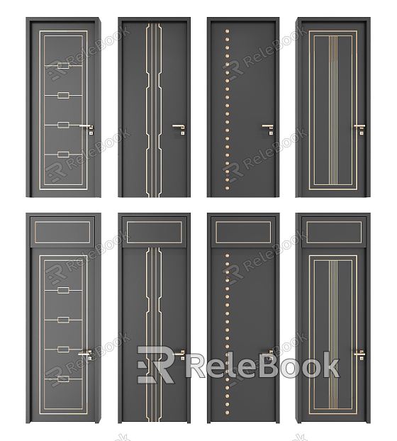 Modern swing door single door with height-added door wooden door room door combination sliding door paint door modeling door model