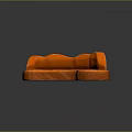 Modern Orange Curved Leather Sofa With Elegant Stylish Furniture Design