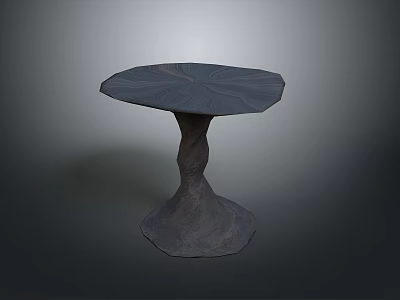 Modern Dining Table With Octagonal Shape Twisted Pedestal Base And Textured Top 3d model