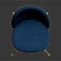 Elegant Blue Velvet Chair With Gold Metal Legs Modern Design