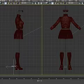 Orange Turtleneck Sweater Red Pleated Skirt With Orange Long Socks Brown High Heels And Sunglasses