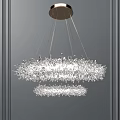 Modern Crystal Chandelier Design with Double Layer Hanging Lighting Fixture 3d model