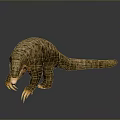 Pangolin Wild Animal With Brown Scales Sharp Claws And Long Tail