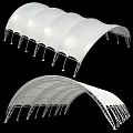 White Curved Membrane Structure Building With Metal Support Frames Design 3d model