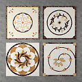 European-style floor tile floor mosaic tile 3d model