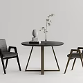Modern Minotti Negotiation Table and Chair Combination Round Casual Table and Chair Combination 3d model
