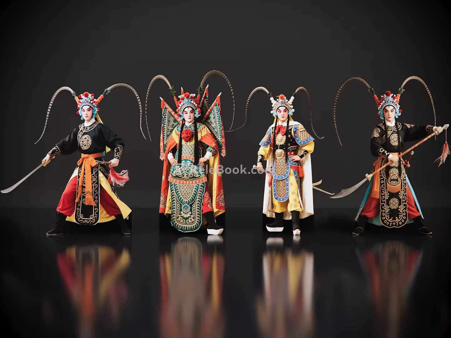 2D Peking Opera Characters Sheng Dan Jing Mo Chou Wu Sheng Drama Characters Local Drama 3d model