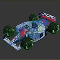 Formula Race Car With Marlboro Shell Logos White Red Body And Black Tires