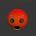 Shiny Red Round Emoji Expression Ball With Surprised Face For Daily Use And Decoration