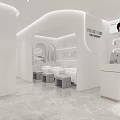 Deluxe Beauty And Hair Salon With Modern Reception Desk Green Plants And Comfortable Seating