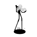 Unique Abstract Shape Floor Lamp With Tall Slender Stand And Multiple Round Light Globes