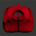 Red Decorative Vase With Sleek Curved Shape And Black Vertical Line For Modern Home Decor
