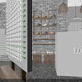 Modern Mall Store Interior With Pendant Lights Decorative Screens And Display Shelves